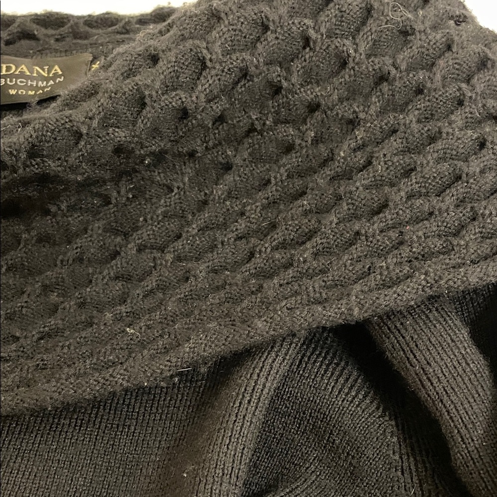 Dana Buchman Black Off-the-Shoulder Knit Sweater - Picture 2 of 6